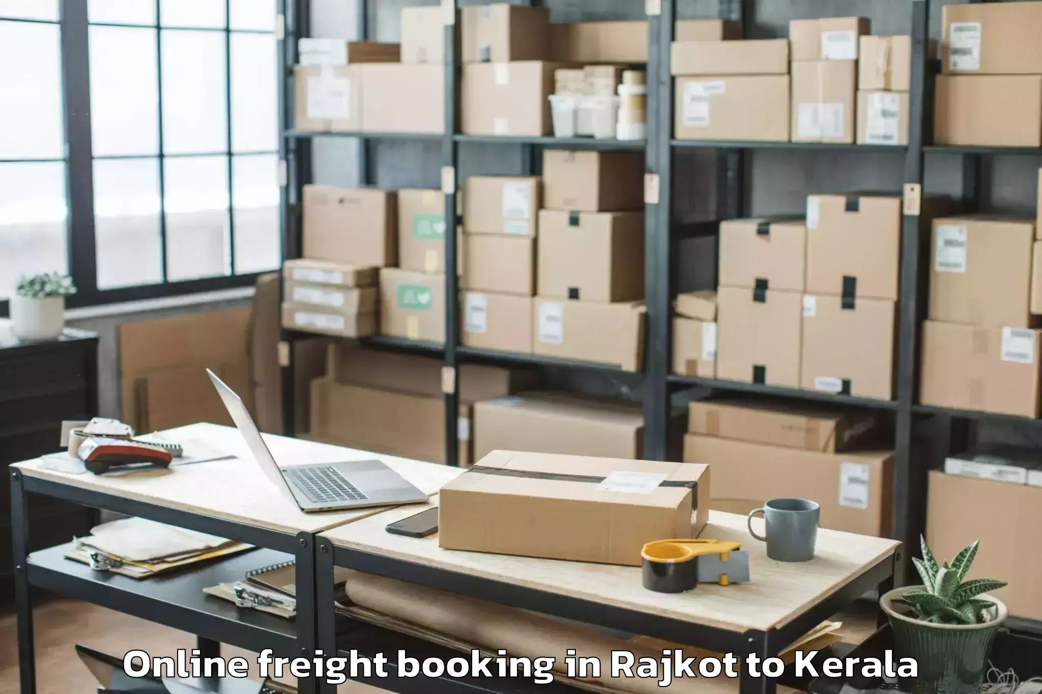 Professional Rajkot to Naduvannur Online Freight Booking